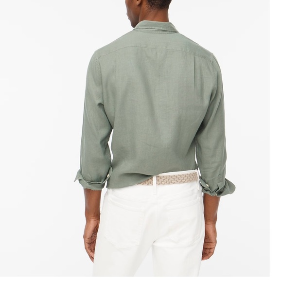 J.Crew NWT Sz XXL Classic Faded Bluegrass Linen Cotton Button Down Shirt - Picture 9 of 9